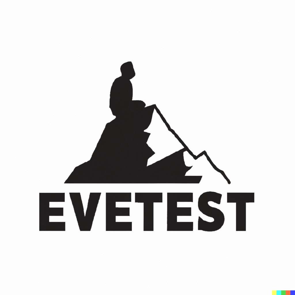 someone gazing at Mount Everest, iconic logo symbol